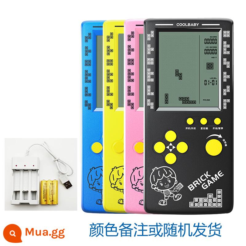 Máy chơi game Tetris màn hình lớn 4.1 inch mới, hoài cổ, đồ chơi giáo dục cầm tay cho trẻ em thời thơ ấu - Model mới 4,1 inch + bộ sạc (nhận xét màu sắc)