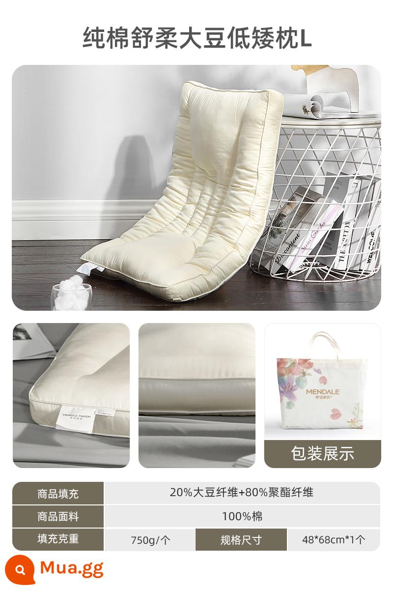 Mengjie Home Dệt Cotton Nguyên Chất Thấp Trung Cao Gối Bảo Vệ Cổ Giúp Gối Ngủ Kháng Khuẩn Chống Sâu Kí Túc Xá Sinh Viên Đặc Biệt - Gối thấp cotton nguyên chất mềm mại L 48×68+5cm