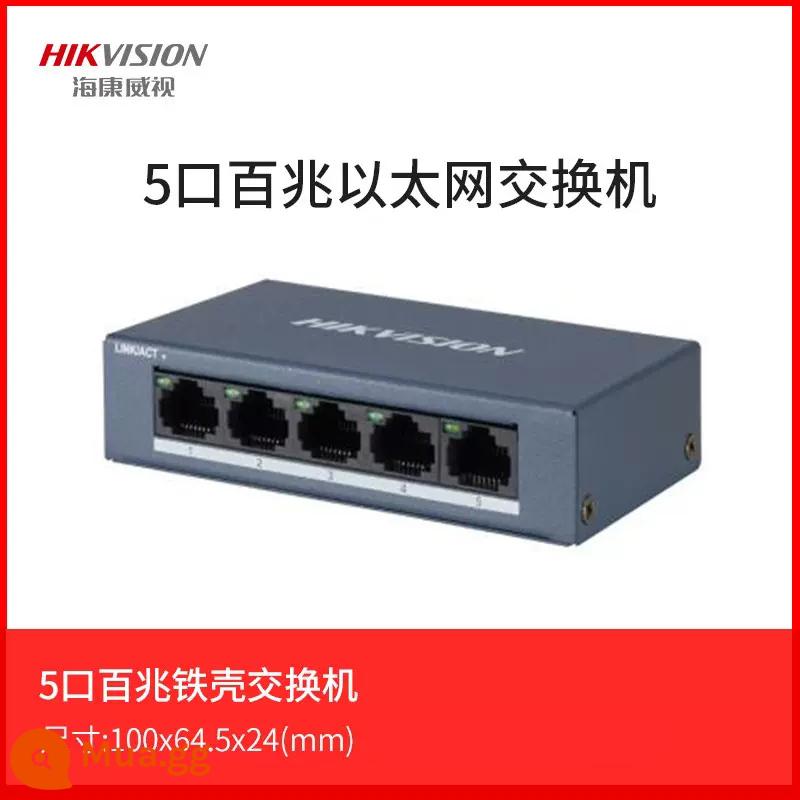 Switch poe Hikvision 4 cổng 5 cổng 8 cổng 16 cổng 24 cổng 100M gigabit chuẩn quốc gia giám sát 48V dây mạng chuyên dụng cấp nguồn chuyển mạch chuyển đổi mở rộng dây mạng Ethernet shunt - [Switch 5 cổng 100M không POE] - Vỏ sắt