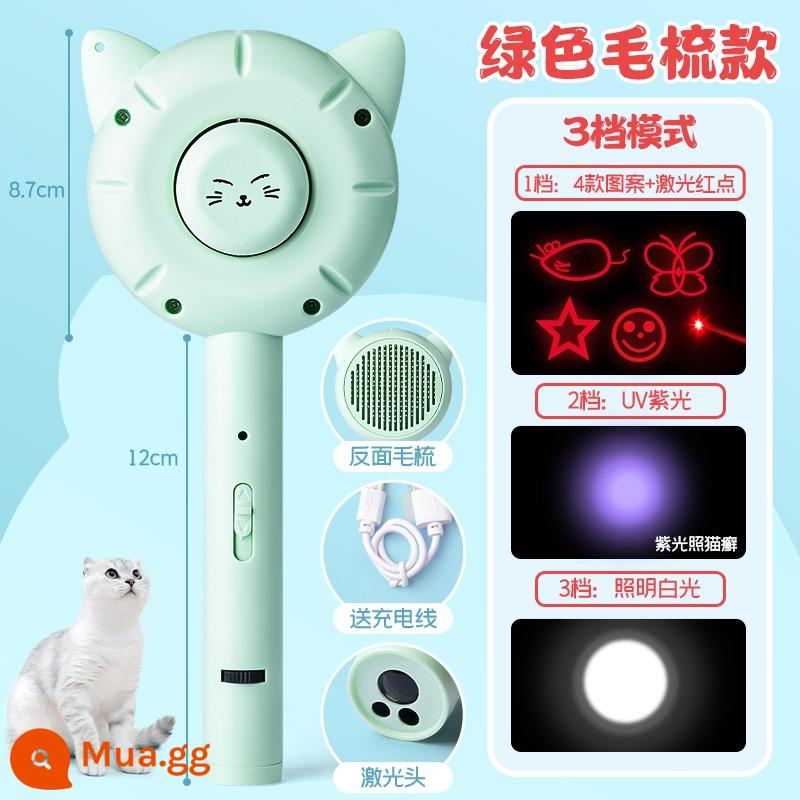 Con trỏ laser trêu chọc mèo bút đèn pin hồng ngoại ánh sáng laser ánh sáng laser trêu chọc mèo dính máy aurora ánh sáng màu xanh lá cây ánh sáng tầm xa ánh sáng mạnh bút chụp bút chỉ báo bút sạc usb chọc ghẹo mèo dính đồ chơi mèo con đa chức năng - Kiểu lược chải tóc màu xanh lá cây [5 mẫu + ánh sáng trắng + ánh sáng tím]