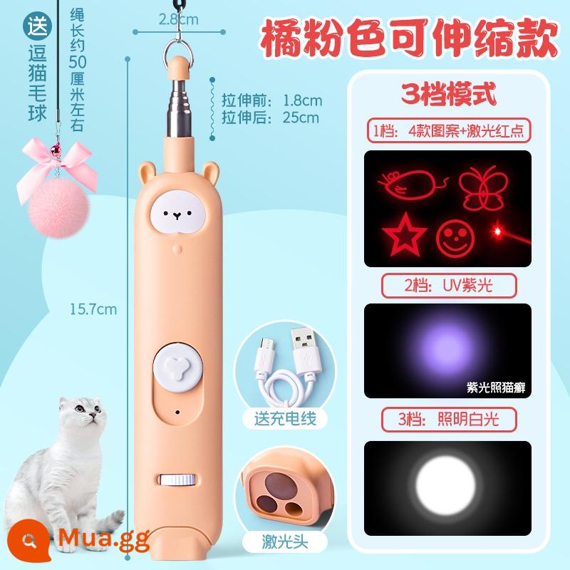 Con trỏ laser trêu chọc mèo bút đèn pin hồng ngoại ánh sáng laser ánh sáng laser trêu chọc mèo dính máy aurora ánh sáng màu xanh lá cây ánh sáng tầm xa ánh sáng mạnh bút chụp bút chỉ báo bút sạc usb chọc ghẹo mèo dính đồ chơi mèo con đa chức năng - Mẫu có thể thu vào màu cam [5 mẫu + ánh sáng trắng + ánh sáng tím] bóng tóc miễn phí