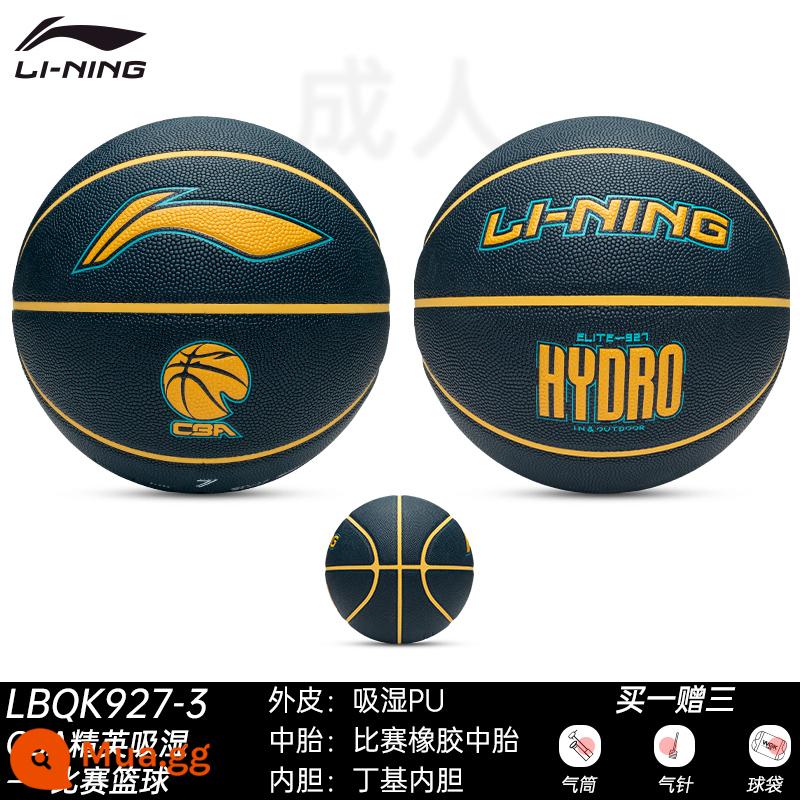 LI NING Bóng rổ số 7 nam CBA dành riêng trong nhà và ngoài trời mặc cảm giác King Chuyên nghiệp Cuộc thi 967 Bóng rổ 957 quà tặng - LBQK927-3 [Số 7 Phiên bản màu bóng rổ hút ẩm mới màu xanh đậm mới]