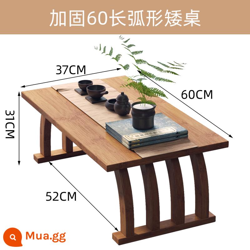 Cửa sổ lồi kiểu Nhật bàn cà phê nhỏ trải chiếu tatami đơn giản bệ cửa sổ ban công bàn trà bằng tre bàn thấp thảm và bàn ngồi trong phòng - Bàn thấp cong dài 60 được gia cố