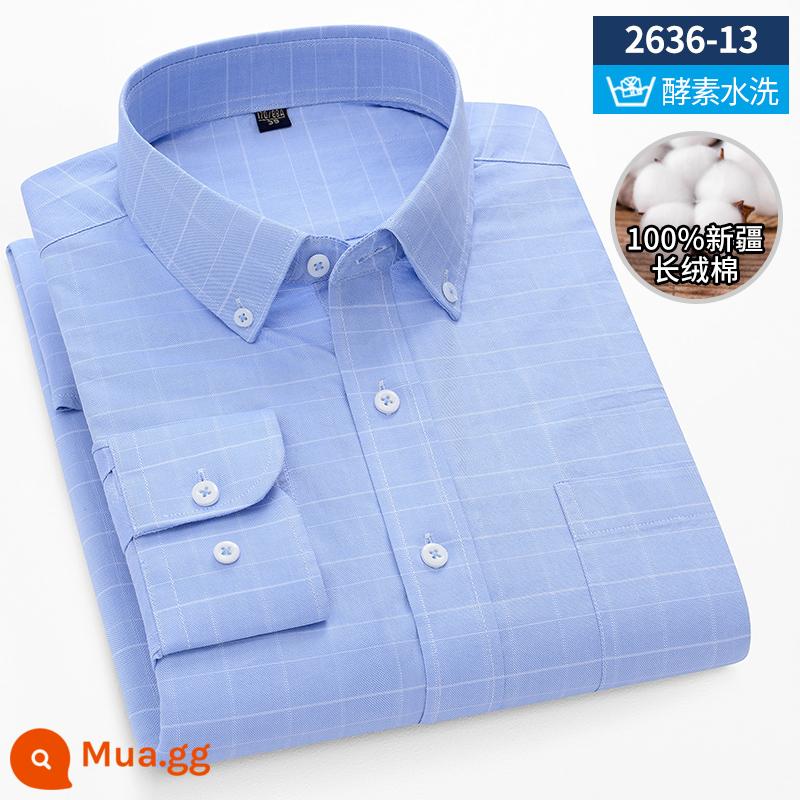 Ralph Lauren Polo Mùa Xuân Áo Sơ Mi Cotton Nam Dài Tay Sọc Trung Niên Công Sở Mỏng Nam Cotton Oxford Áo Sơ Mi - 2636-13[tay áo dài 100% cotton]