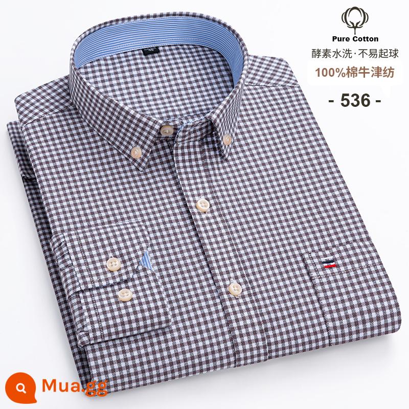 Ralph Lauren Polo Mùa Xuân Áo Sơ Mi Cotton Nam Dài Tay Sọc Trung Niên Công Sở Mỏng Nam Cotton Oxford Áo Sơ Mi - 536 (tay dài cotton nguyên chất)