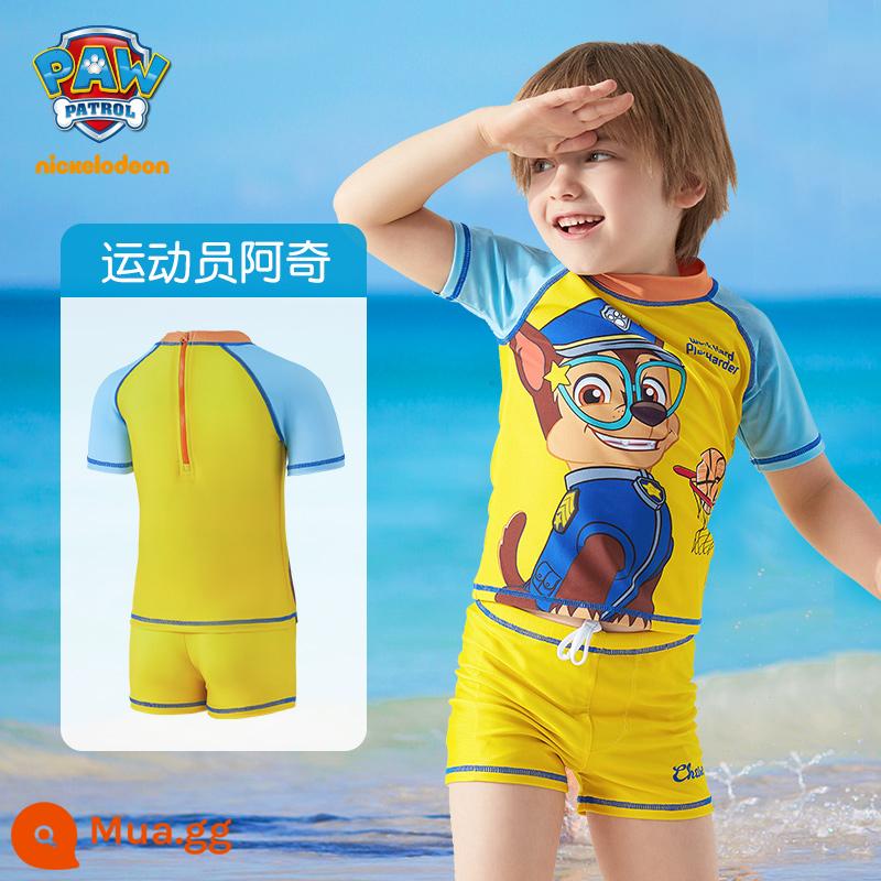 [Giao hàng miễn phí] Wangwang Team Trẻ em áo tắm 2022 Summer Sunshine Speed ​​Sports Male and Girl - 237 Vàng Archie Hai Mảnh