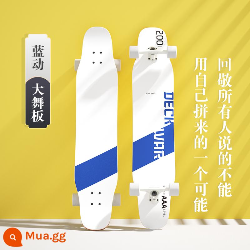 deckwar dài ván trượt cô gái người mới bắt đầu khiêu vũ ban đường bàn chải chàng trai đường phố người lớn chuyên nghiệp đôi cong vênh xe tay ga - Di chuyển màu xanh