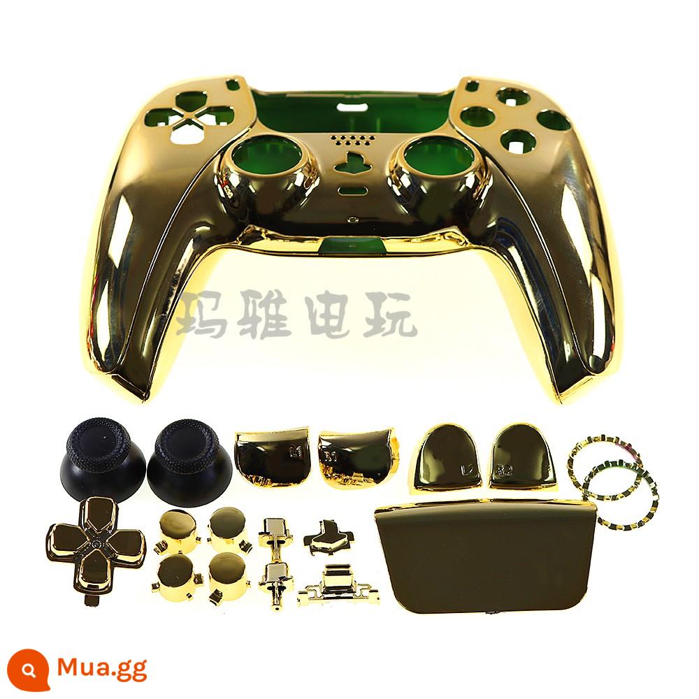 Vỏ tay cầm chơi game PS5 Mạ điện vỏ trên và dưới với các nút hoàn chỉnh Bộ mạ điện PS5 màu bề mặt sáng vỏ tay cầm hoàn chỉnh - vàng