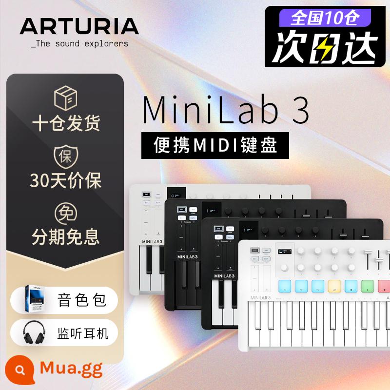 Arturia 25 phím MiniLab 3 bộ sắp xếp âm nhạc mới âm nhạc điện tử bộ điều khiển di động Bàn phím MIDI - Được vận chuyển từ mười kho [MiniLab 3 mẫu mới thế hệ thứ ba, màu trắng tiêu chuẩn] + Tai nghe giám sát LR + âm thanh chân thực