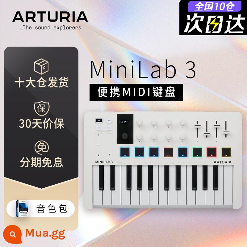 Arturia 25 phím MiniLab 3 bộ sắp xếp âm nhạc mới âm nhạc điện tử bộ điều khiển di động Bàn phím MIDI - Hàng nóng! Vận chuyển từ mười kho [MiniLab 3 model mới thế hệ thứ ba, màu trắng tiêu chuẩn] + âm thanh chân thực