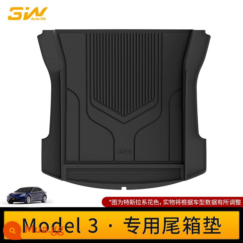 Thảm cốp xe TPE đầy đủ 3W phù hợp cho Tesla Model3 ModelY modelX S Edamame 3 thảm cốp xe - Thảm lót khoang sau MODEL 3 (mẫu 19-23)