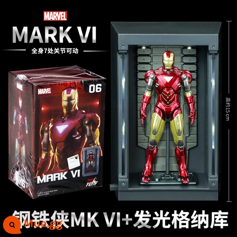 Mid -Motion Iron Man MK85 Di chuyển Puppet chính hãng Marvel Avengers Model Mô hình mô hình mô hình - [Iron Man MK6] Khoảng 10cm + Gnaku (dạ quang)