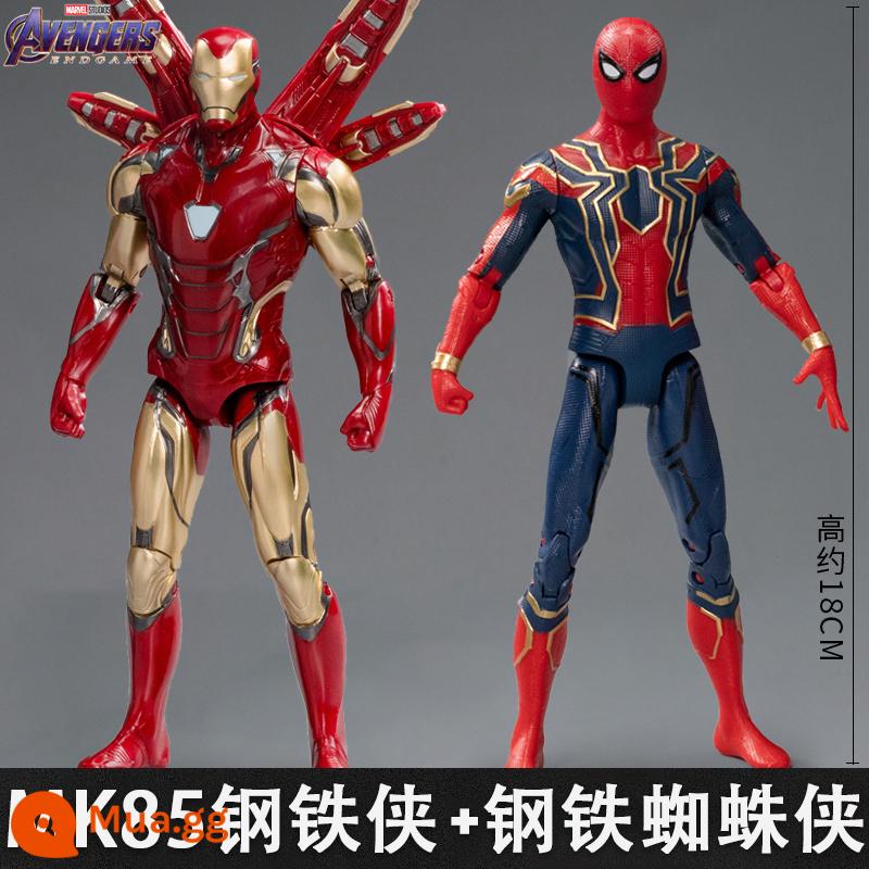 Mid -Motion Iron Man MK85 Di chuyển Puppet chính hãng Marvel Avengers Model Mô hình mô hình mô hình - [Iron Man MK85+Iron Spider-Man] Cao khoảng 18CM