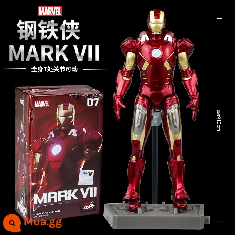 Mid -Motion Iron Man MK85 Di chuyển Puppet chính hãng Marvel Avengers Model Mô hình mô hình mô hình - [Iron Man MK7] Khoảng 10cm + đế