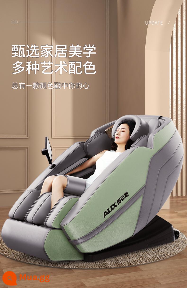 Oaks x60 Ghế massage Hộ gia đình SL Hướng dẫn đường ray cổ tử cung hoàn toàn tự động không gian sang trọng Cabin đa chức năng 4D - (Morandi Green Grey) Gold Top Model AI Voice/Wandering Beat