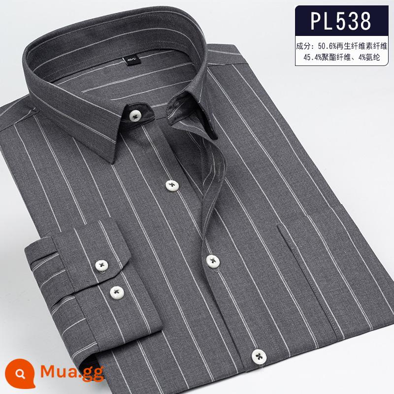 Ralph Lauren Polo Áo sơ mi mùa xuân, mùa thu, áo khoác cotton dài tay nam, áo khoác Oxford kiểu dáng doanh nhân, áo sơ mi sọc cotton không sắt - PL538