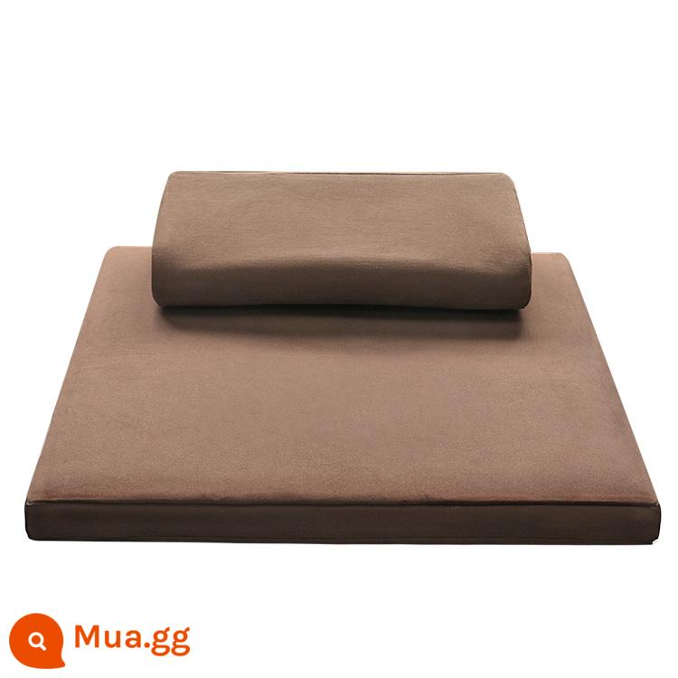 Thảm thiền chánh niệm cao cấp lụa dừa đệm thiền ngồi thiền đệm thiền đệm futon dày nhà đệm thiền - Mì gấp màu nâu nhạt