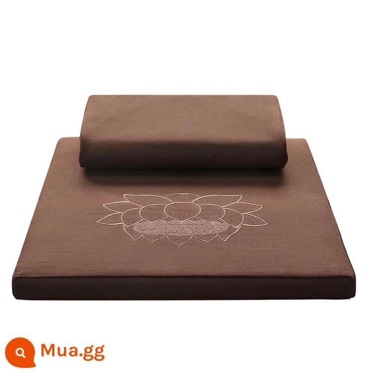 Thảm thiền chánh niệm cao cấp lụa dừa đệm thiền ngồi thiền đệm thiền đệm futon dày nhà đệm thiền - gấp thêu cà phê