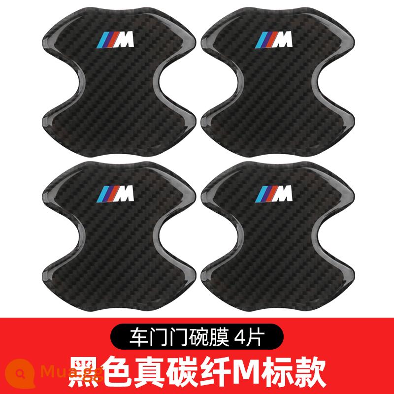 Thích hợp cho BMW cửa xe dải chống va chạm sợi carbon mới 5 series 3 series X1X3X4X5X6 sửa đổi bên ngoài trang trí dán - Bát cửa BMW M màu đen bằng sợi carbon