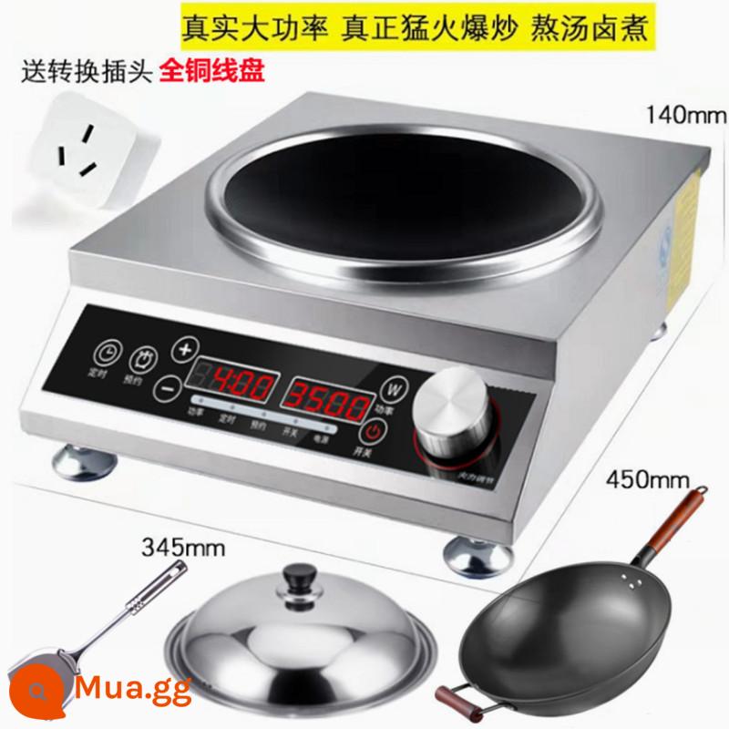 Bếp điện từ lõm 3500W gia dụng chính hãng và chảo rán công suất cao 5000W thương mại đa chức năng tất cả trong một - Chảo lõm 4200W+ [tất cả bằng thép không gỉ]