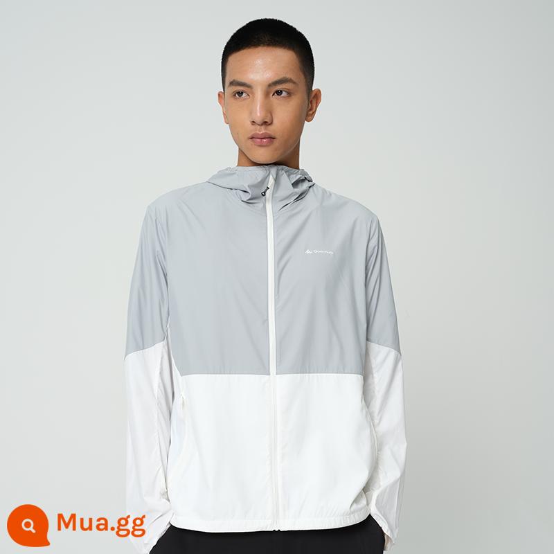 Quần áo chống nắng Decathlon dành cho nam ngoài trời mùa hè chống nắng quần áo thể thao áo khoác mỏng thoáng khí quần áo chống nắng chống tia cực tím cho nữ - Màu xám núi của nam giới