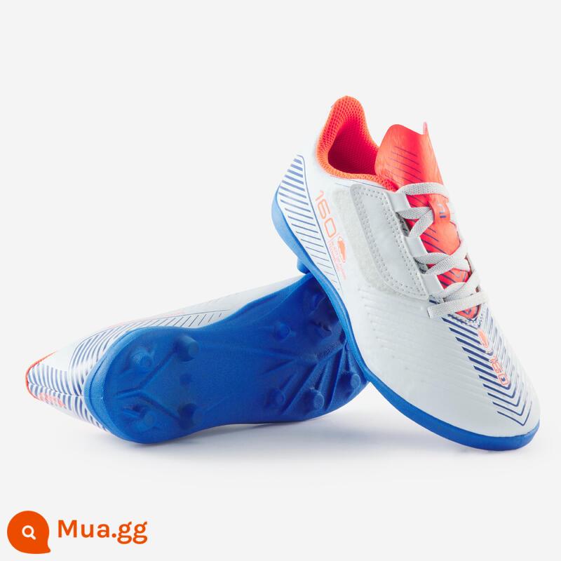 Decathlon Children's Bootball ENTRY - [Móng tay ngắn FG] Kiểu Velcro - trắng xanh