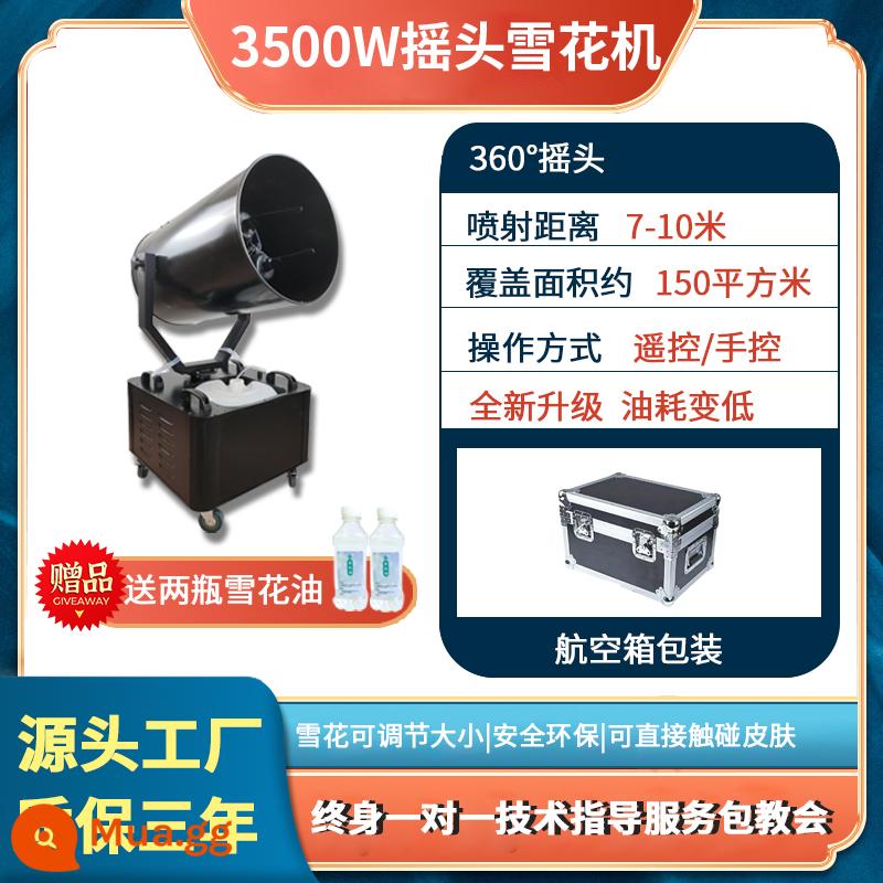 Máy phun tuyết quy mô lớn 3500W Máy phun tuyết giai đoạn Giáng sinh trung tâm mua sắm tuyết ngoài trời nhân tạo mô phỏng máy làm tuyết - Máy tạo bông tuyết đầu lắc 360 độ 3500 watt + vỏ máy bay