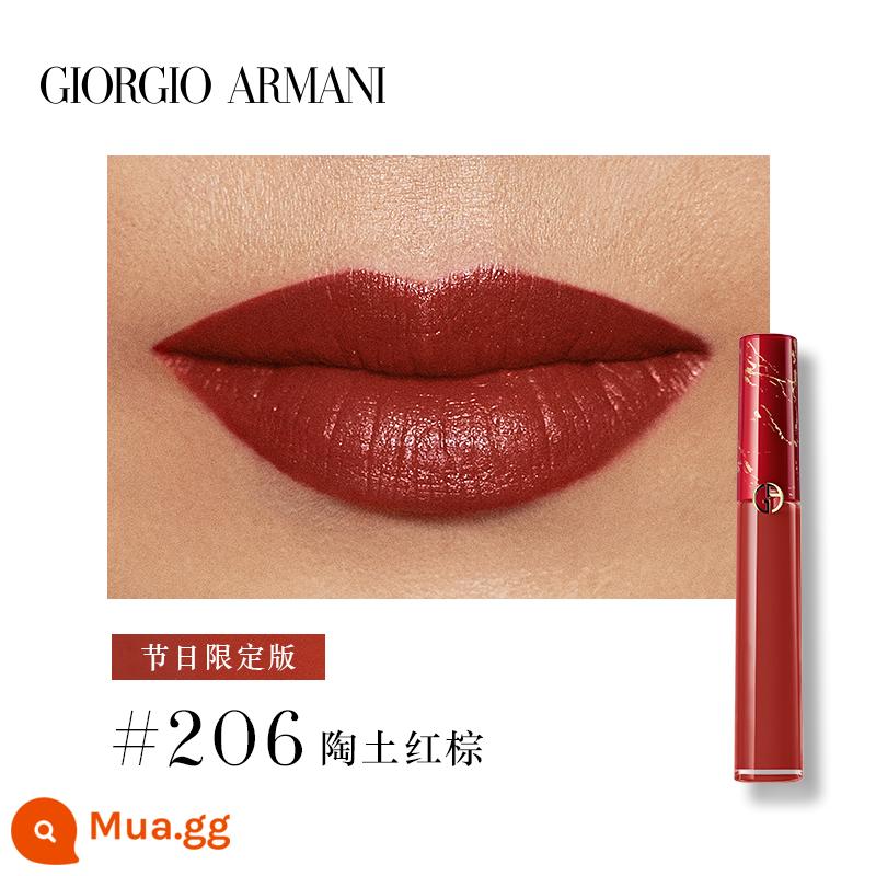 Amani Đỏ Ống Velvet Matte Lip Men Dưỡng Ẩm Dưỡng Trắng Da Thương Hiệu Lớn Son Môi Chính Hãng Màu Cà Chua Thối 405 - [Phiên bản giới hạn lễ hội] #206 Clay Red Brown