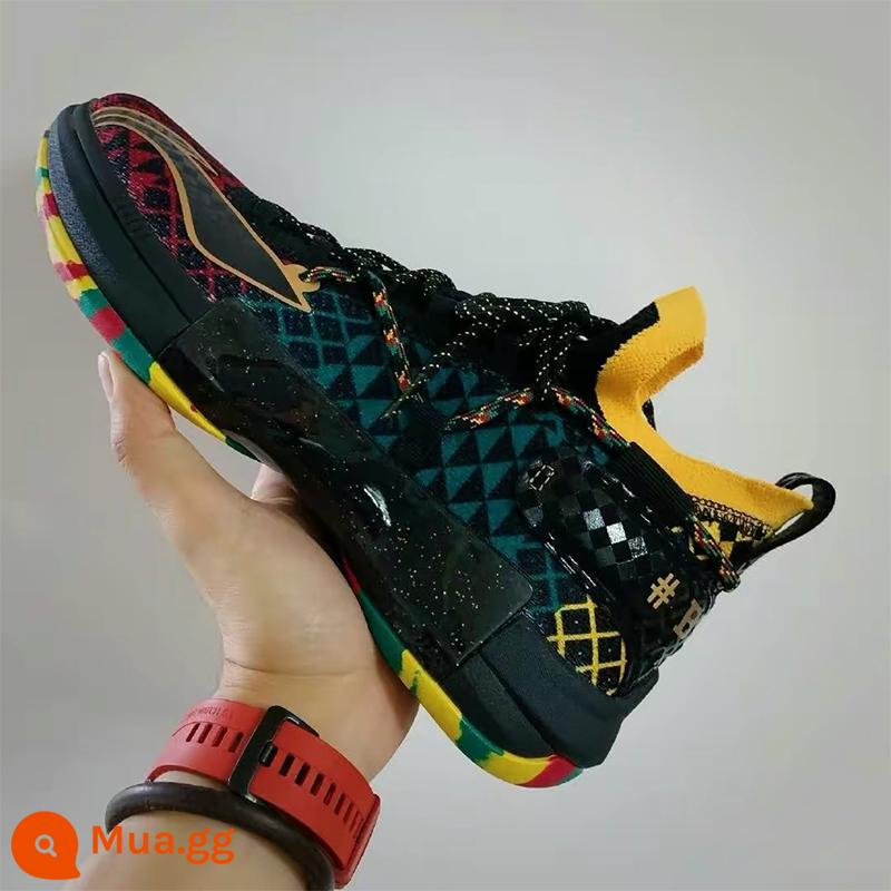 LI NING FIGHT 6 Giày bóng rổ Giáng sinh Giày nam giới mới có độ hấp thụ sốc thấp chính hãng Giày thể thao chiến đấu thực tế ABAP071 - [Tháng Đen] ABAQ001-8 Thu gom, mua hàng, ưu tiên giao hàng