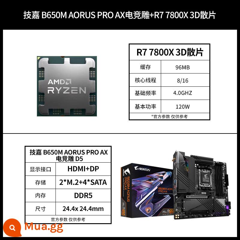 IntelI3 13100F/i5 13400F /13600KF i7 13700KF i9 13900K/CPU - Khắc chơi game GIGABYTE B650M AORUS PRO AX + Phim rời 3D R7 7800X