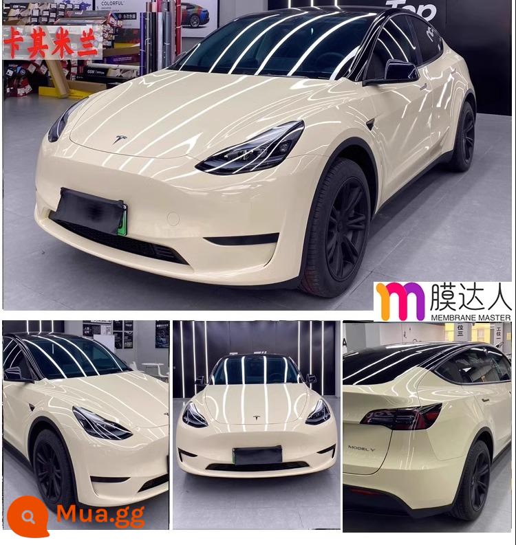 Phim đổi màu xe thú cưng toàn bộ thân xe toàn bộ phim phim tpu vỏ xe Tesla mờ chiến binh đen sáng GT bạc - Khaki Milan [Dán toàn quốc, bảo hành 5 năm, nguyên liệu nhập khẩu]