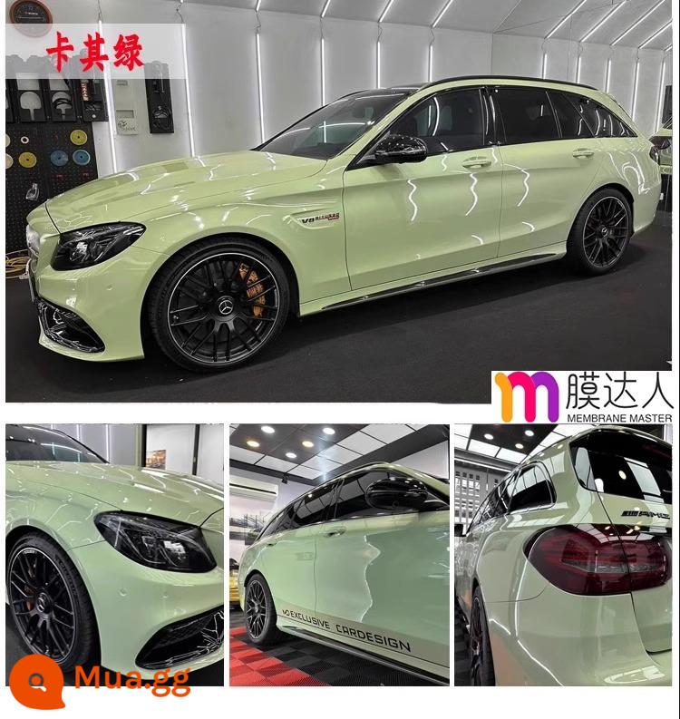 Phim đổi màu xe thú cưng toàn bộ thân xe toàn bộ phim phim tpu vỏ xe Tesla mờ chiến binh đen sáng GT bạc - Khaki Green [Dán toàn quốc, bảo hành 5 năm, nguyên liệu nhập khẩu]