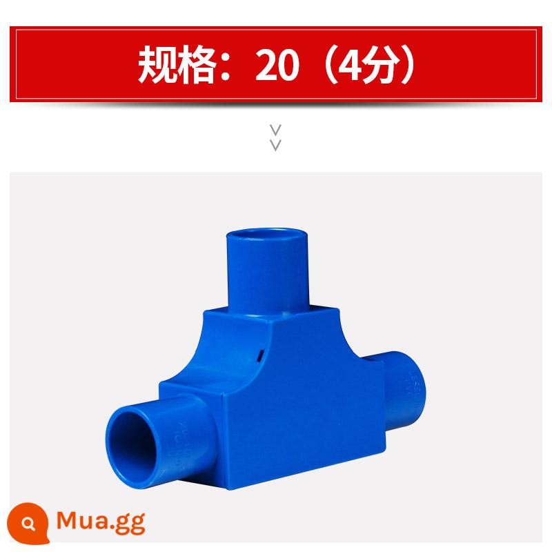 Liansu trang trí nhà màu đỏ và màu xanh ống nhựa PVC chống cháy vỏ điện gia dụng 20 ống dây giấu ống ren 4 điểm - [Trang trí nhà cửa hàng] Áo thun phủ xanh 20 mm