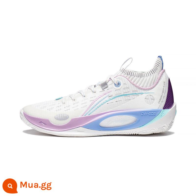 Giày bóng rổ Li Ning Wade Way 8082 thế hệ Ultra một mảnh đệm thoáng khí giày bóng rổ thực chiến ABPS063 - Trắng nhạt/Phalaenopsis Tím ABPS063-3