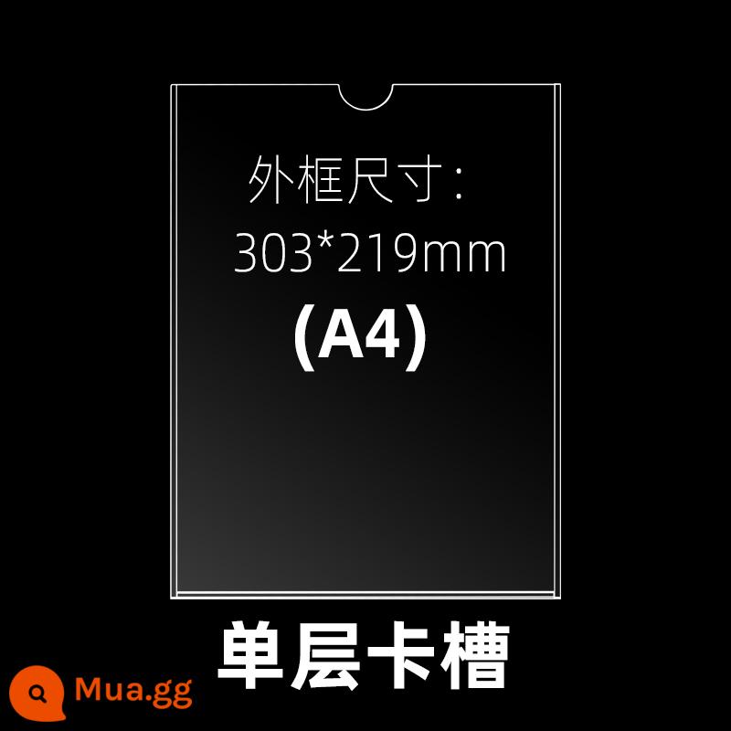 Khe cắm thẻ acrylic a4 khe cắm một lớp in UV thẻ hiển thị bảng hiển thị trong suốt hộp tùy chỉnh uốn laser - Gói 2 lớp một lớp (miễn phí keo)