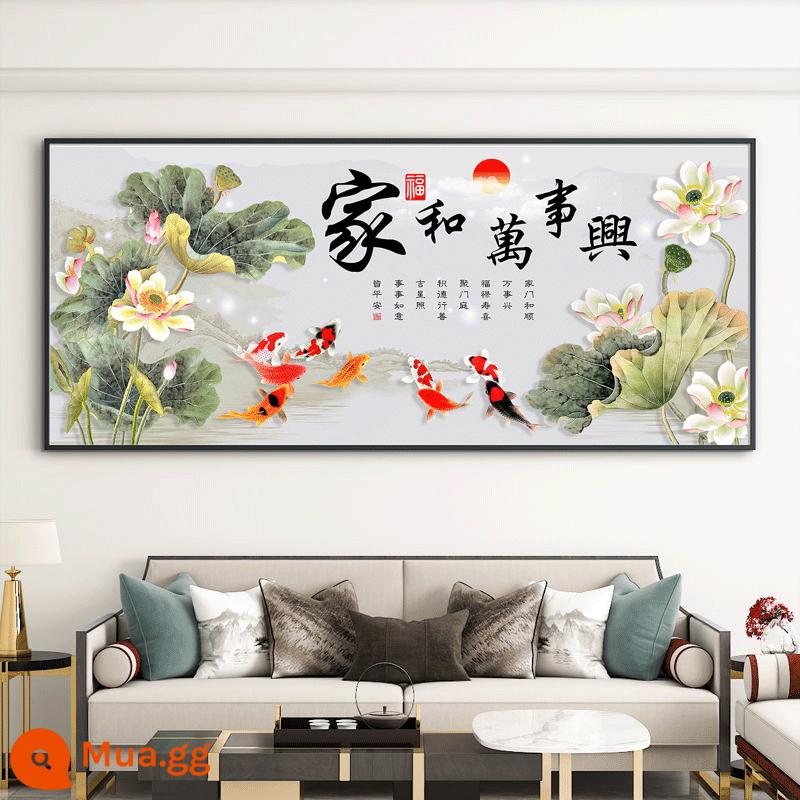 Jiahe Wanshixing Phòng khách Tranh treo Hội trường trung tâm Nền ghế sofa Tranh treo tường Thư pháp và Hội họa Phong cách Trung Quốc mới Khí quyển Tranh trang trí cảnh quan - CT-312[Jiahe]