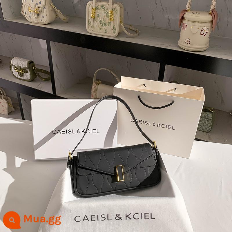 Túi phụ nữ Caeisl & Kciel Niche High Sensor Frosted Small Square Bag 2022 Mới Mùa thu và Mùa đông Bóng nách - Quầy màu đen chất lượng cao