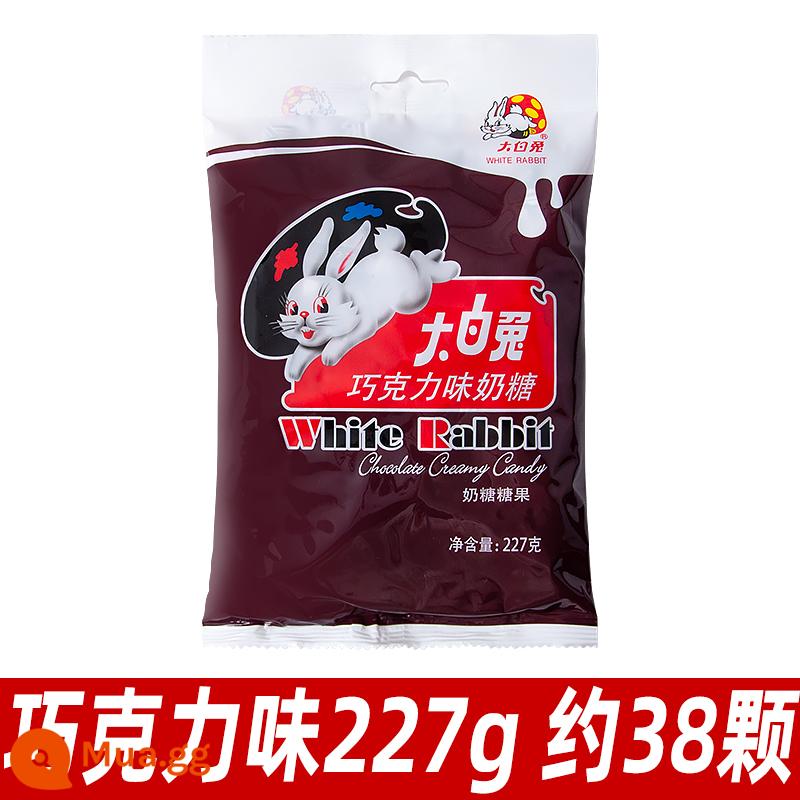 Thỏ trắng Thượng Hải Kẹo bơ cứng có hương vị nguyên bản 227g Kẹo cưới số lượng lớn 8090 Hậu hoài cổ Lễ hội mùa xuân Hàng hóa đồ ăn vặt Kẹo - [Hương sô cô la] Túi 227g (khoảng 38 miếng)