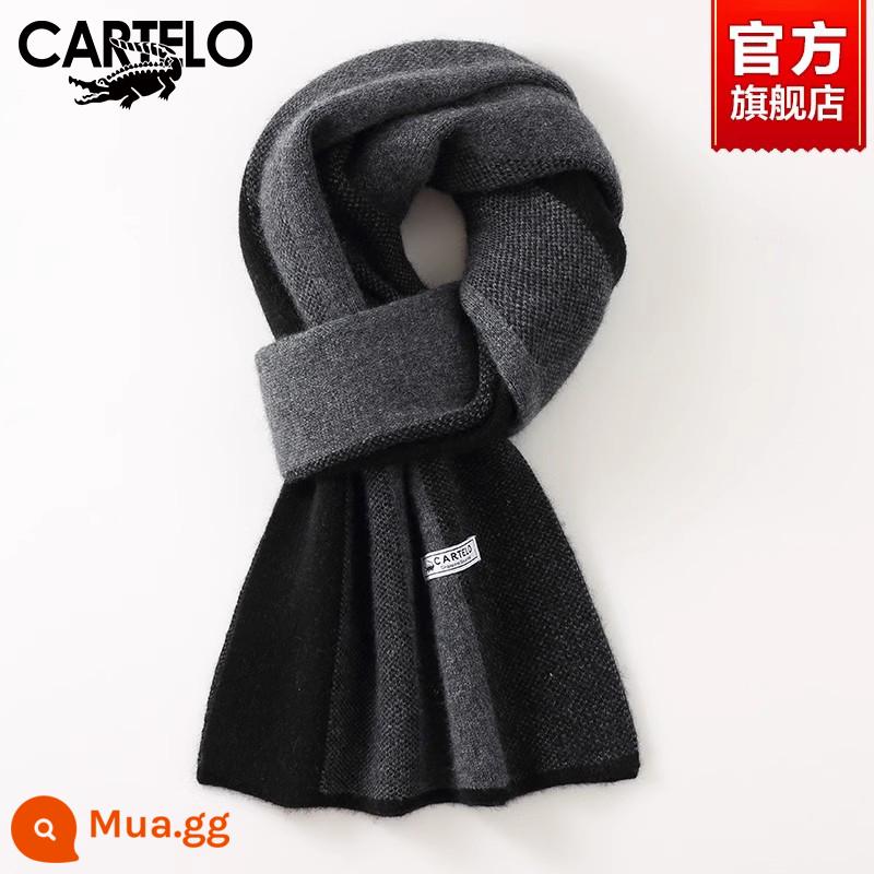 Khăn quàng cá sấu nam mùa đông 2022 mới lớn cashmere cao cấp tặng bạn trai khăn len cao cấp ấm áp nữ - WA688-xám đen