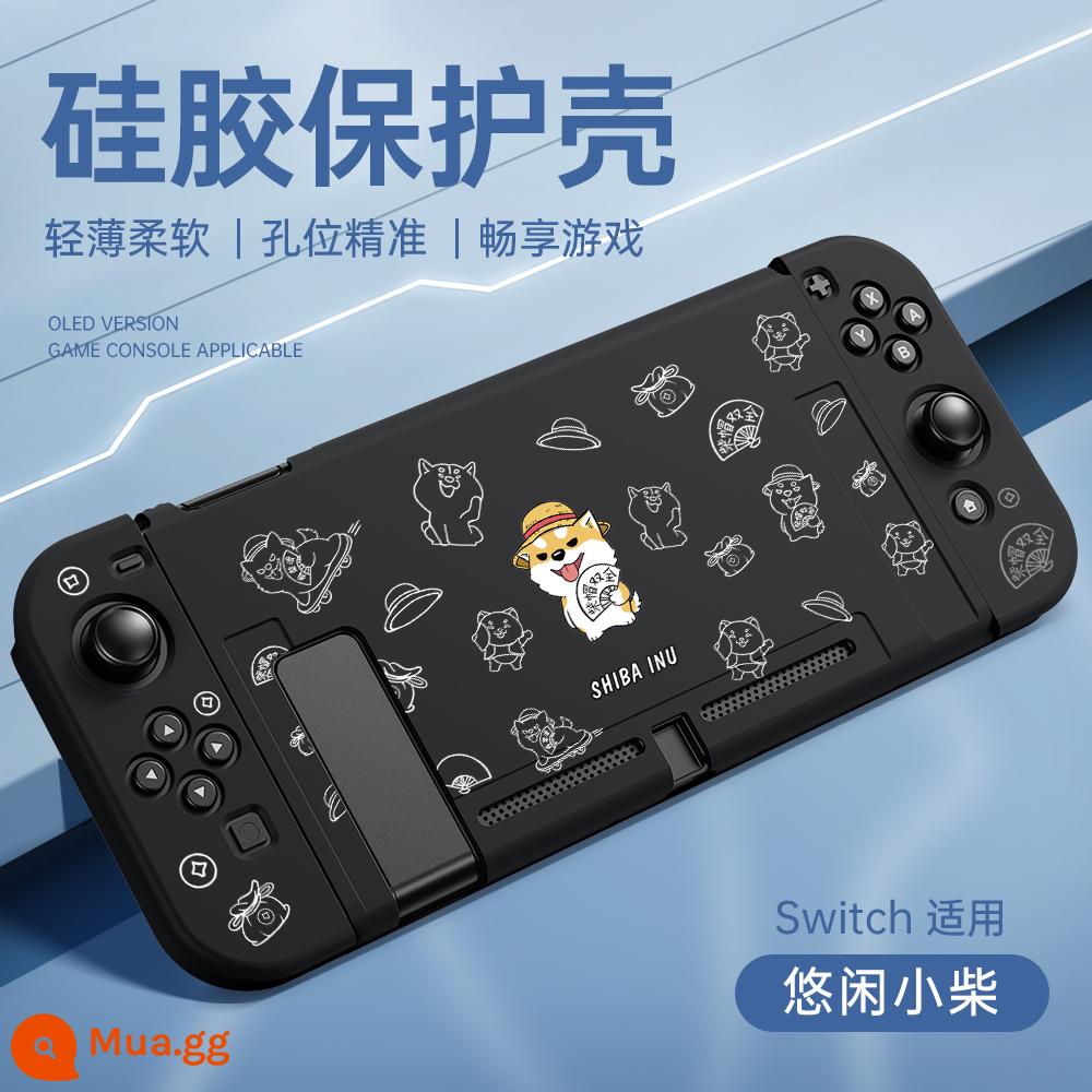 Thích hợp cho vỏ bảo vệ Nintendo switch, vỏ switcholed mới, vỏ tay cầm silicon hai mảnh, vỏ bảo vệ NS, đế cắm OLED, vỏ mềm lưu trữ bảng điều khiển trò chơi riêng biệt - switch√Vỏ mềm có lỗ mịn mới được nâng cấp✦[Đêm tối đen-Giải trí Xiaochai]★ Mũ miễn phí