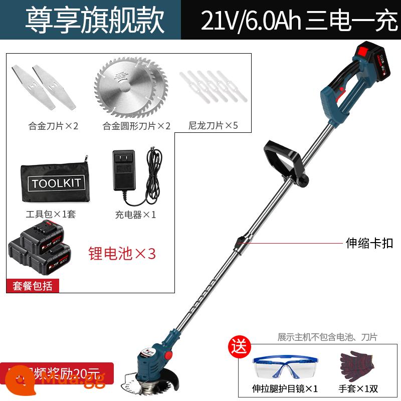 Pin Lithium Máy Cắt Cỏ Điện Máy Cắt Cỏ Đa Năng Weeder Hộ Gia Đình Nhỏ Bãi Cỏ Máy Sạc Cắt Tỉa Hiện Vật - Tận hưởng mẫu ba pin 21V/6.0Ah hàng đầu với nguồn điện mới được nâng cấp