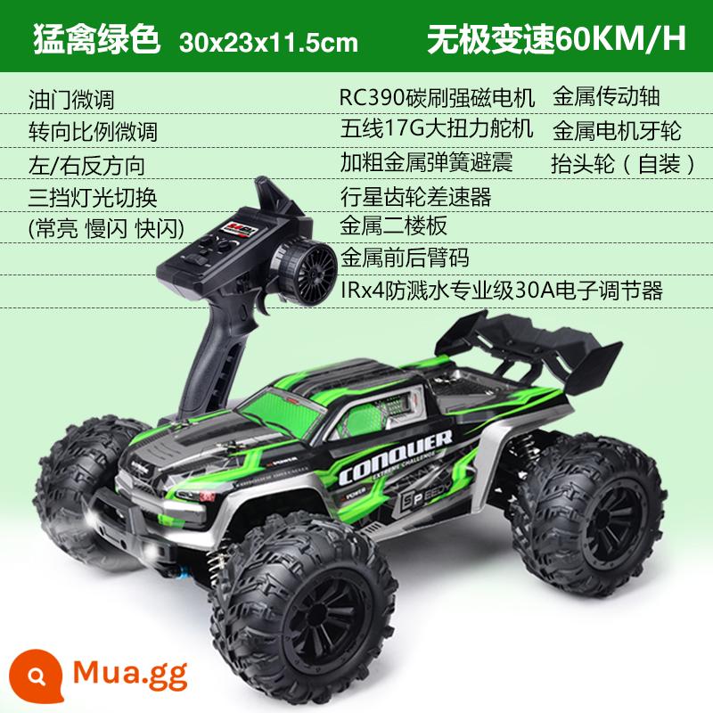 Rc chuyên nghiệp xe điều khiển từ xa đồ chơi người lớn bốn bánh tốc độ cao bigfoot off-road racing leo drift racing cậu bé xe hơi - RC chuyên nghiệp [màu xanh lá cây bán tải] có thể điều khiển ánh sáng ba tốc độ đầy đủ 60KM/H