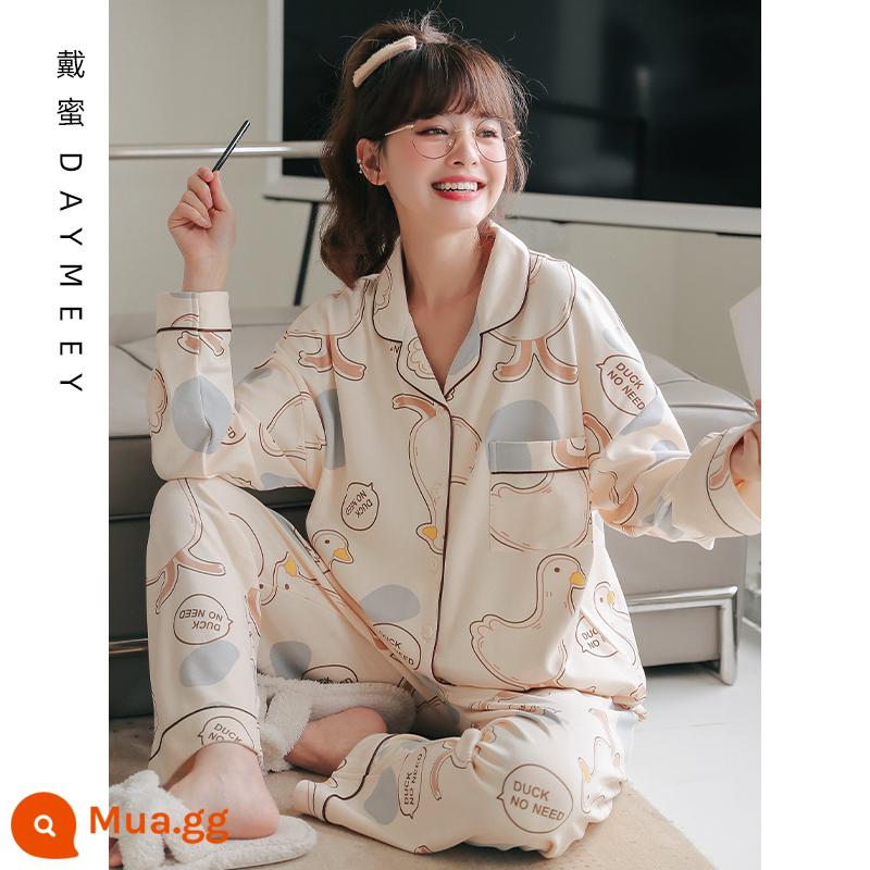 Bộ đồ ngủ nữ xuân thu lưới dài tay cotton nguyên chất màu đỏ thu đông mới 2023 có thể mặc bên ngoài bộ đồ mặc nhà mùa hè - L2663