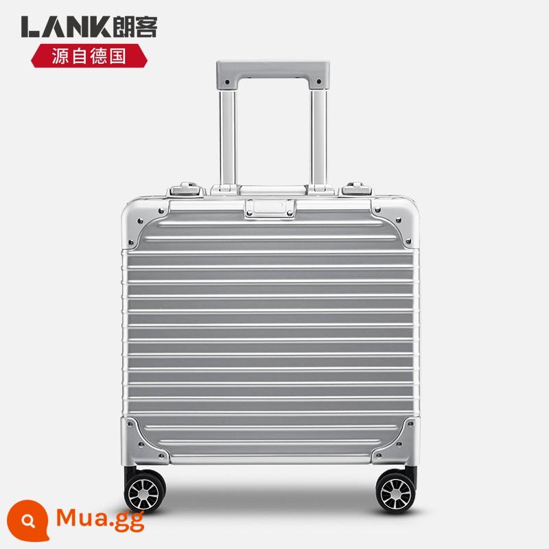 Vali nam 18 inch đi công tác câm bánh đa năng nhỏ nhẹ du lịch nội trú xe đẩy nữ 16 khung nhôm - Phiên bản nâng cấp khung nhôm màu bạc [phiên bản ngang]