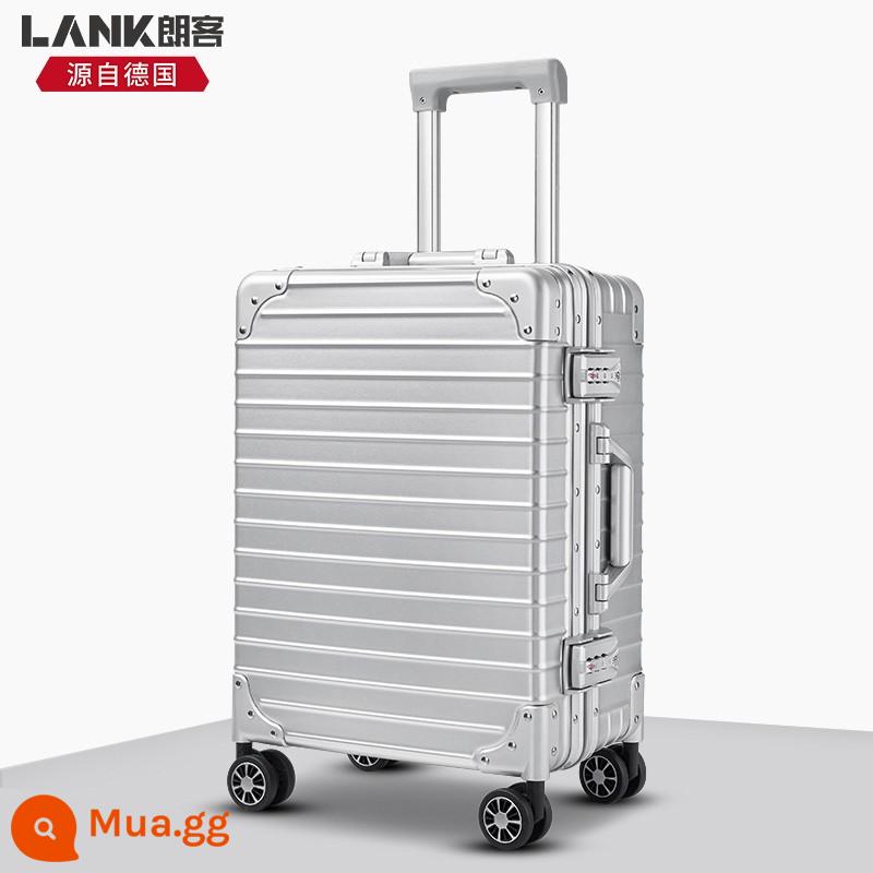 Vali nam 18 inch đi công tác câm bánh đa năng nhỏ nhẹ du lịch nội trú xe đẩy nữ 16 khung nhôm - Nâng cấp khung nhôm bạc [phiên bản dọc]