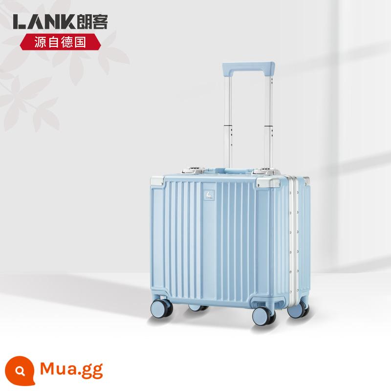 Langke Hành lý 18 inch cho nữ Hộp nhỏ có thể lên máy bay Máy bay hạng nhẹ 20 inch Hộp đựng xe đẩy khung nhôm du lịch 16 inch - Sky Blue [Nâng cấp khung nhôm] Bánh xe có thể tháo rời