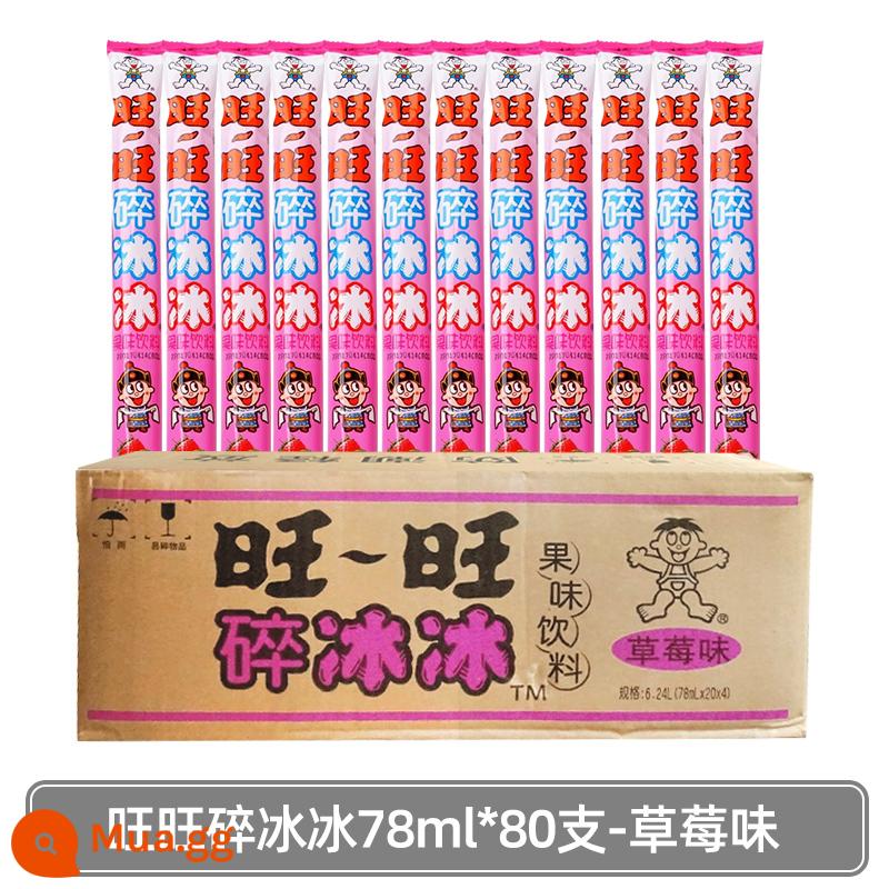 Muốn Muốn Đá Nghiền 78Ml * 80 Cốc Có Hương Vị Que Đông Lạnh Kem Popsicle Hút Đá Thạch Gia Đình Gói Bán Buôn - [Hộp đầy đủ] Hương dâu 78ml*80 chai