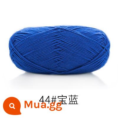 5 sợi cotton chải kỹ dày sợi bông bóng cho bé khăn quàng móc handmade chăn cho bé chất liệu dệt kim gói - màu xanh hoàng gia 44