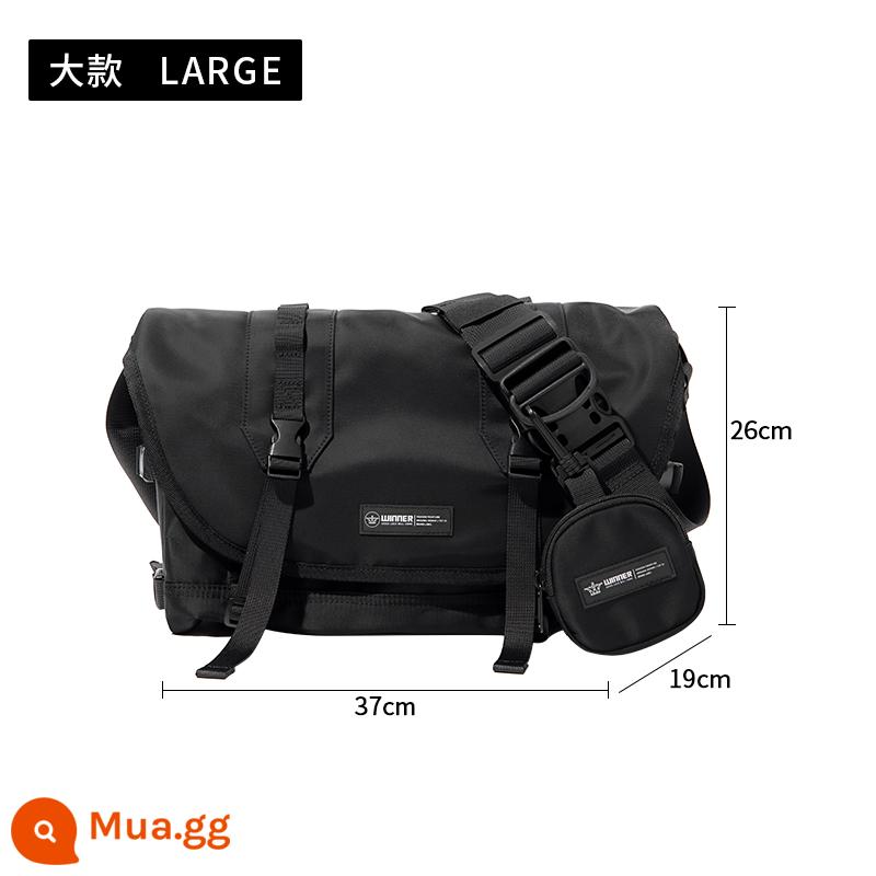 Túi Messenger MADEBAG Thương hiệu hợp thời trang dành cho nam Túi Messenger một vai chức năng Ba lô dụng cụ Nhật Bản Túi Satchel Túi nữ dung tích lớn - đen lớn