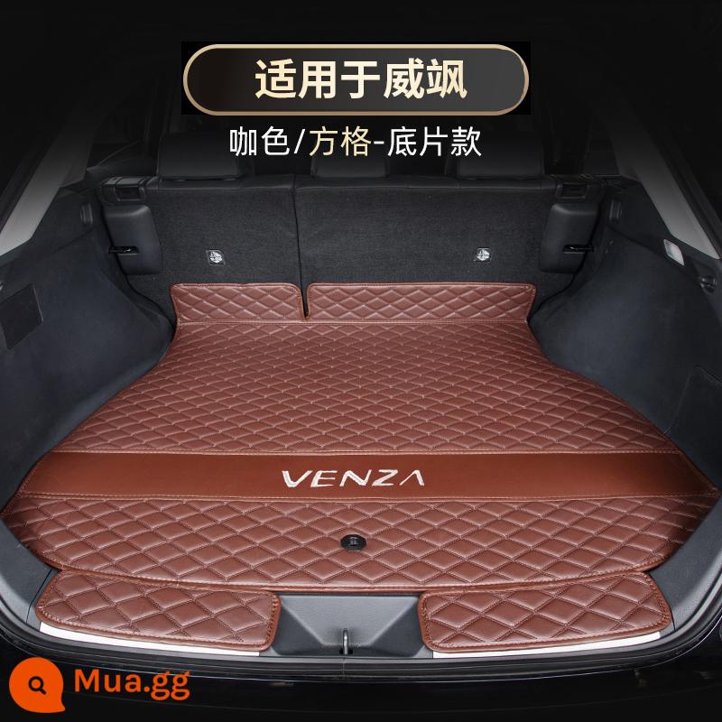 Dành riêng cho Toyota Venza Thảm cốp bao quanh đầy đủ Thảm cốp sau Thảm trang trí nội thất ô tô Phụ kiện sửa đổi đồ dùng ô tô - [Toyota Visa] Phong cách ca rô [Thảm sàn đựng cà phê]